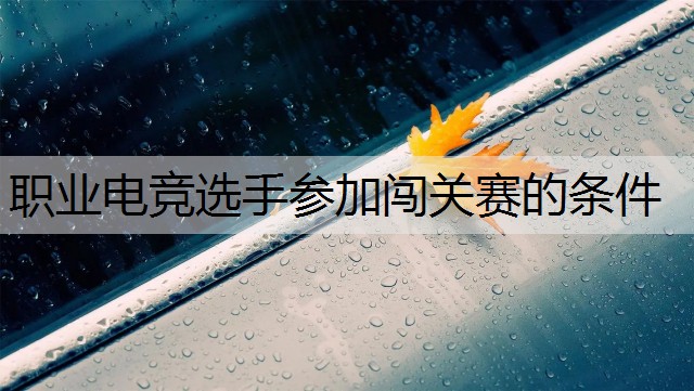 职业电竞选手参加闯关赛的条件